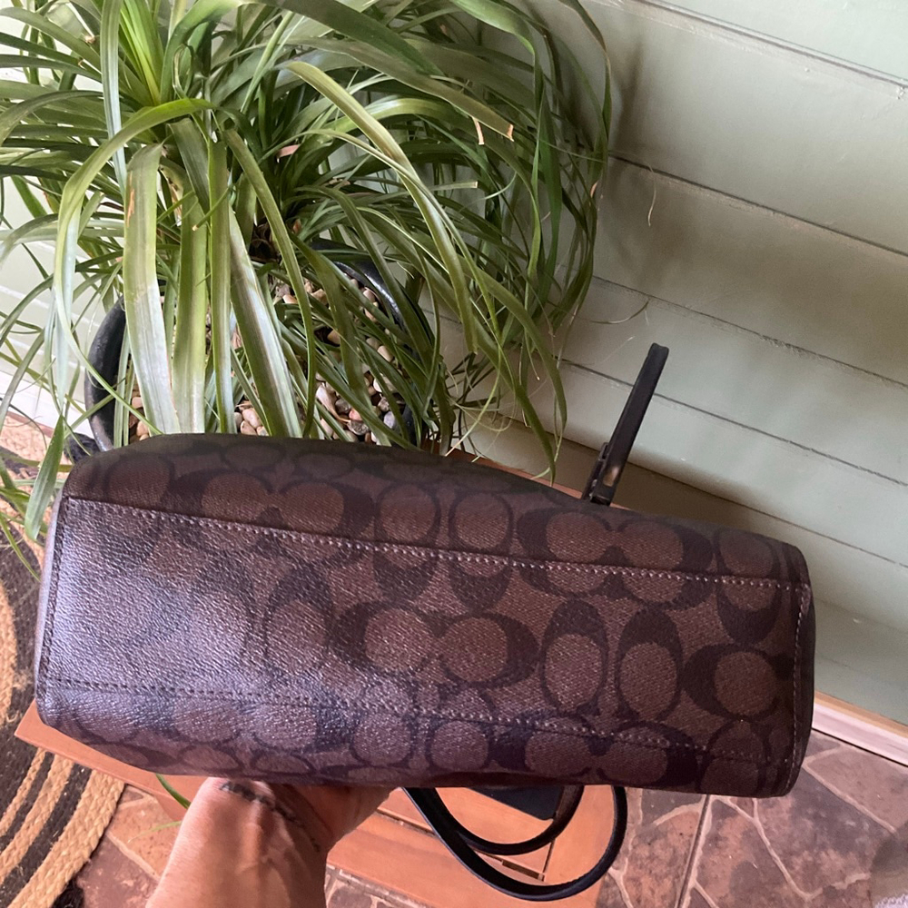 COACH Signature PRAIRIE SATCHEL in Signature Canvas Dark Brown/Black/Multi, EUC - Picture 13 of 14